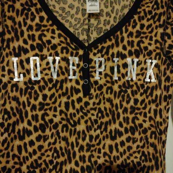 Victoria's Secret Pink Long Jane One Piece Leopard Loungewear PJs S/P - Picture 5 of 11